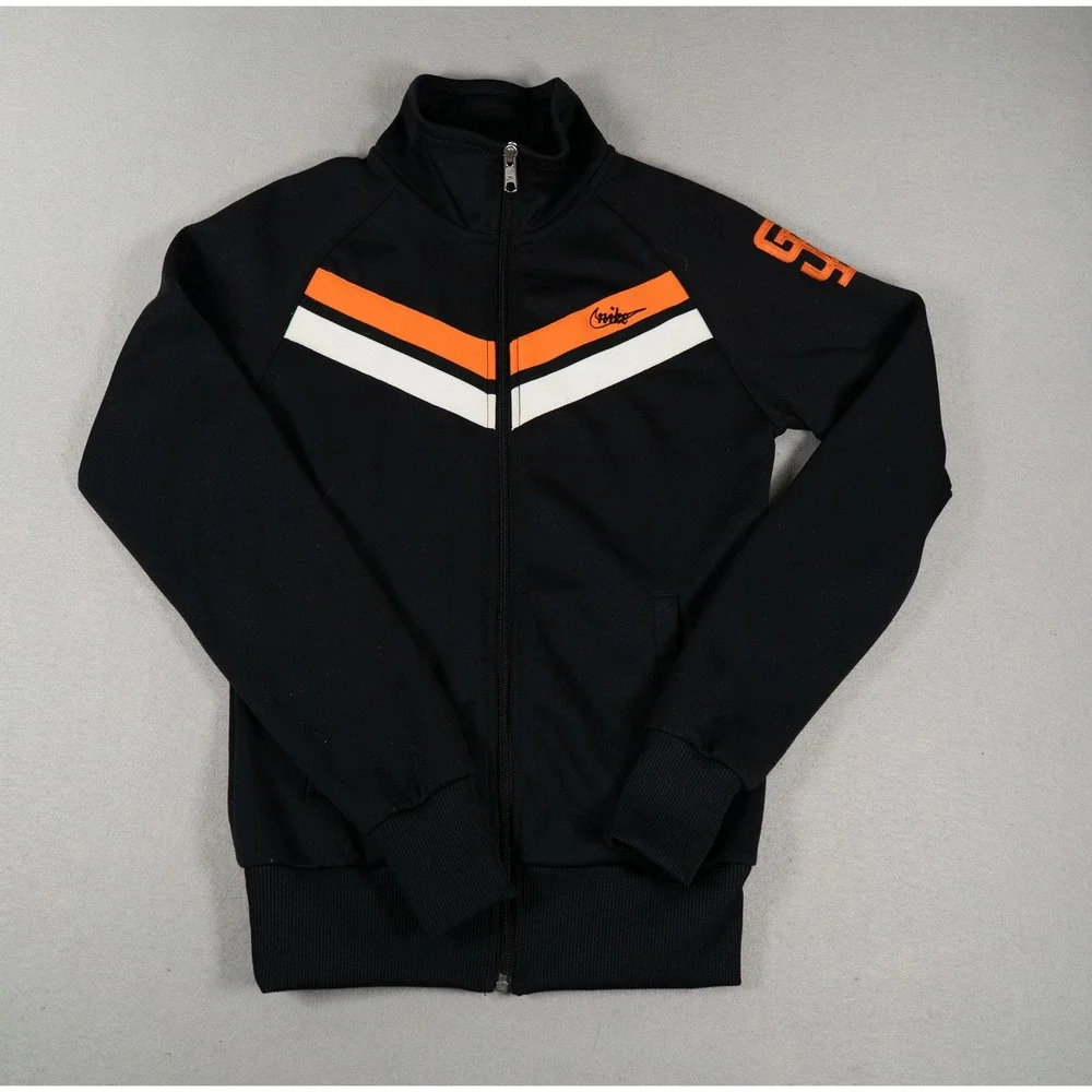 Nike Womens SF Giants Cooperstown Collection Track Jacket Black Orange XS S2RGP